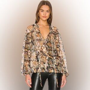 Free People Women’s Out For The Night Top XS Snake Combo